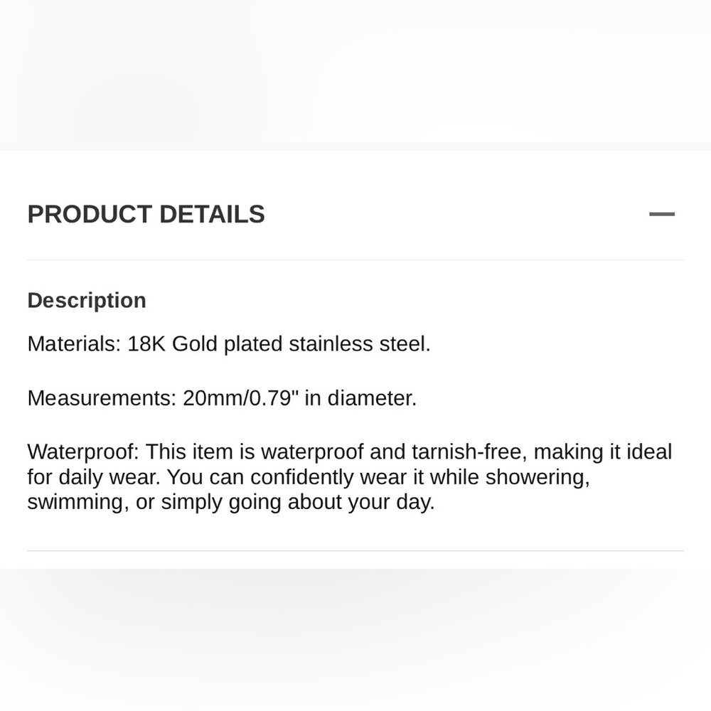 NWT Azazie 20MM Waterproof Hoop Earrings - Picture 7 of 7